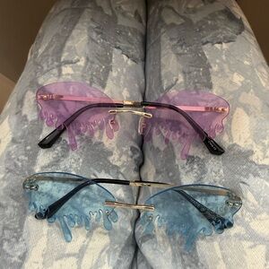 Drip Style Sunglasses in Purple and Blue